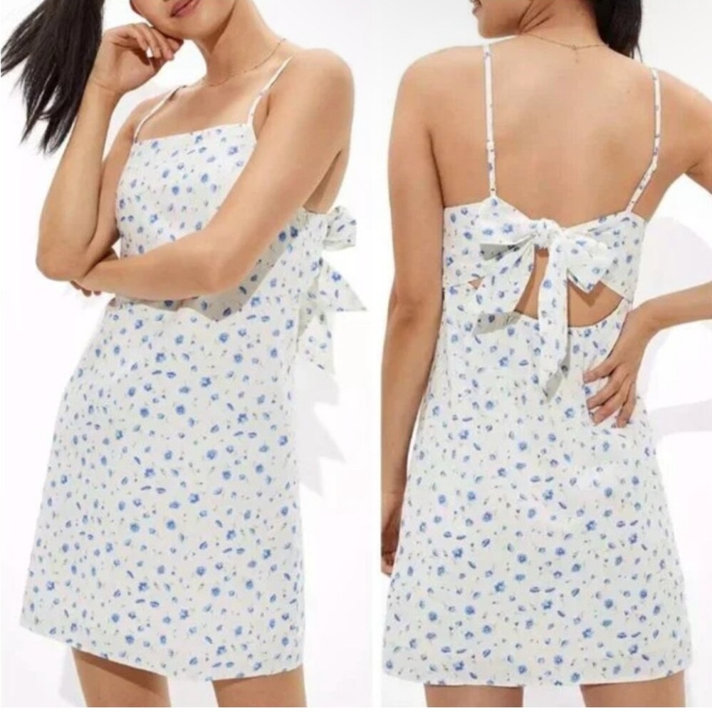 American Eagle Floral Dress with Tie-Back